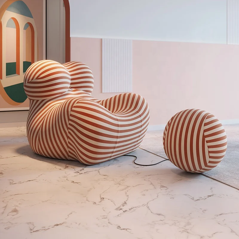 Italia Luxury Armchairs with Ottoman Living Room Lounge Chairs  La Mamma Armchair