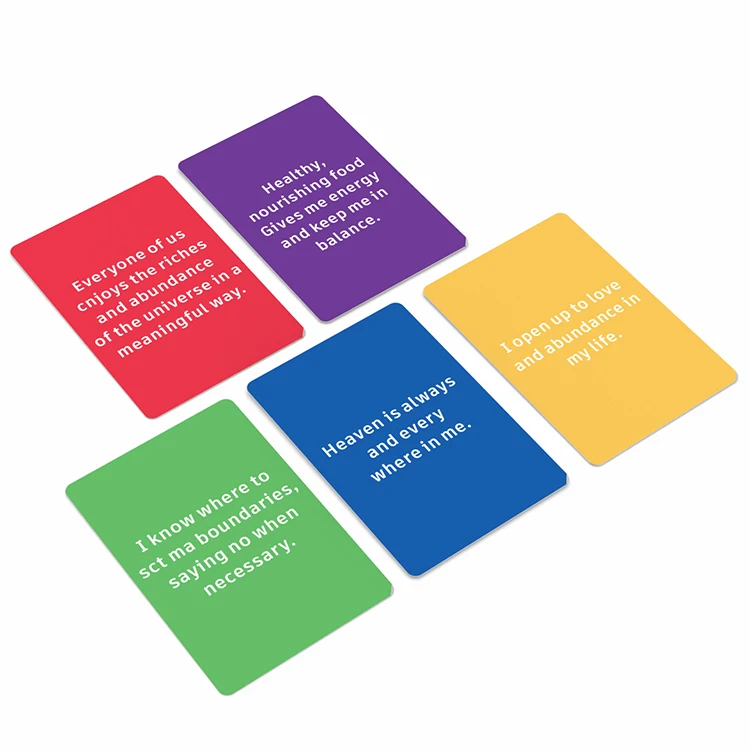 OEM custom printing learning flash cards full Color Tarot Cards Affirmative Deck for Game Play Printed Playing Cards