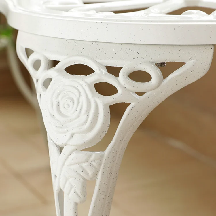 Zuoan Rose Carved Hollow Design Outdoor Long Chair Cast Aluminum Iron Patio Park Garden Porch Chair Bench