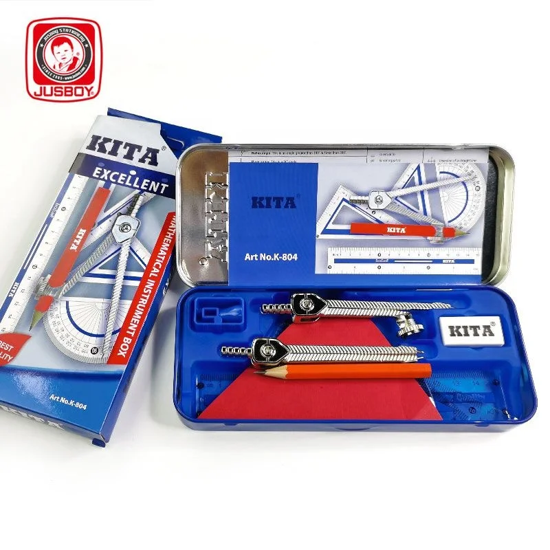 Jusboy школьные принадлежности для математики канцелярские принадлежности Геометрическая коробка Высокое качество назад в школу математический набор Рисунок Круглый Компас