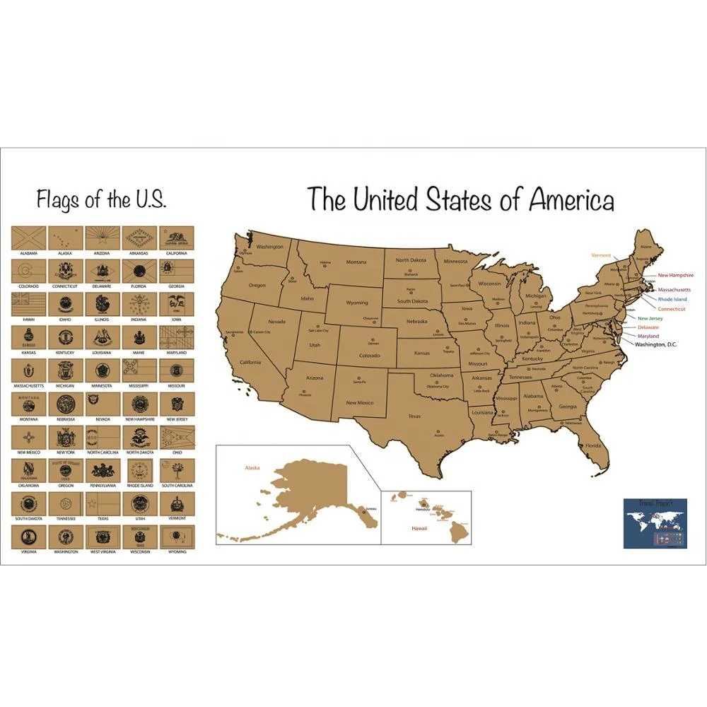 88x52 см Высококачественная карта мира постер с защитой от царапин в США