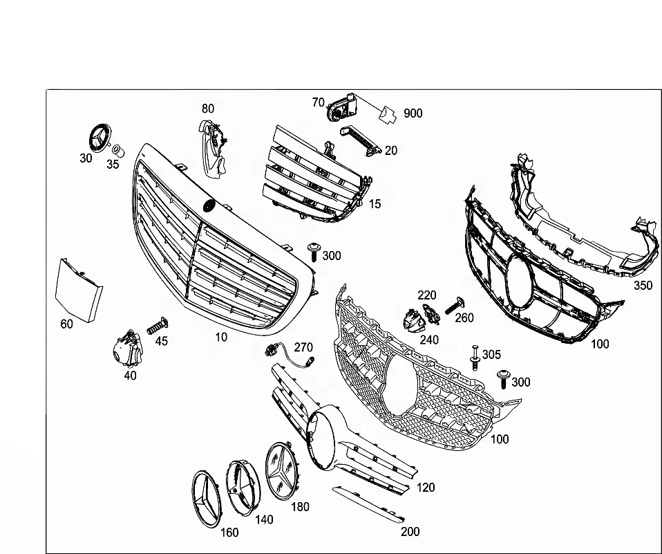 BBmart Auto Parts Radiator Grille Support Bracket  OE 2056206700 for Mercedes Benz C Class W205 2015