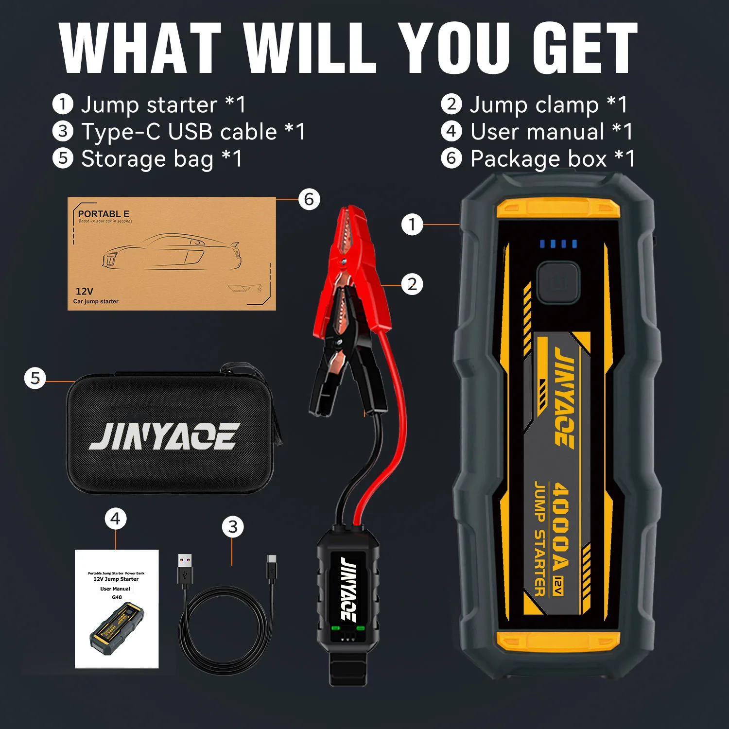 New Emergency 12V 2000A 4000A 6000A Multi-function Battery Boosters Jump Pack Car Jump Starter Power Bank For Vehicles