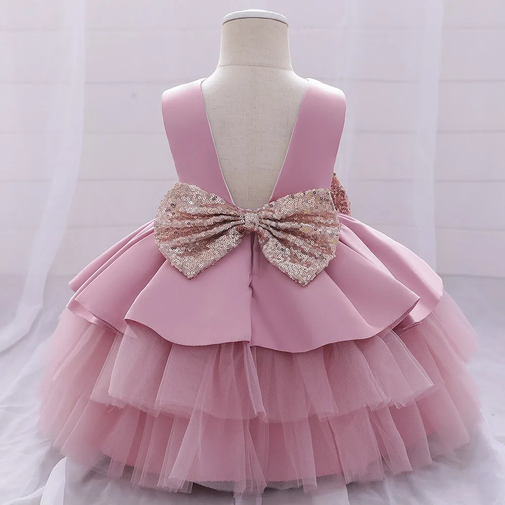 Wholesale Baby Christening Dress 9 Month Baby Girl Flower Tulle Party Dresses Princess