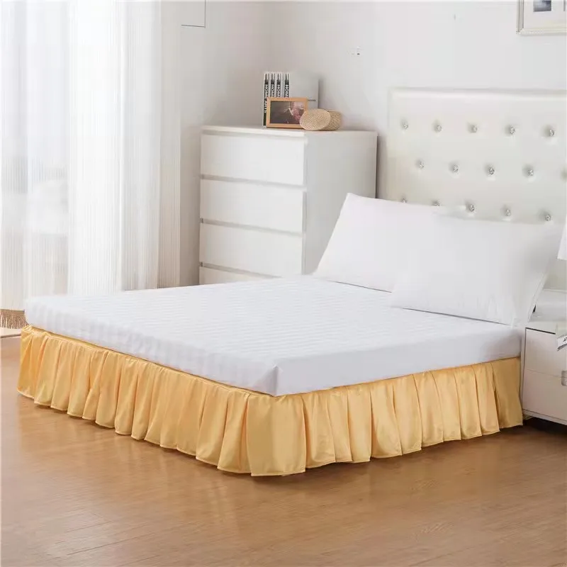 Hotel Bed Skirting Decorative Gold bed skirts with fitted sheet Luxury Hotel Premium Quality Factory Price Wrap Around Bed Skirt
