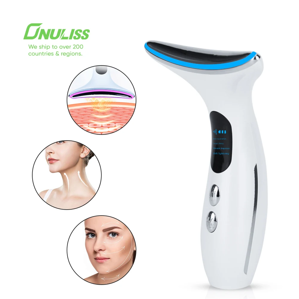 LED Therapy Face Lifting Machine Eye Facial Neck Massager Anti Aging Wrinkle Skin Face Lift Device