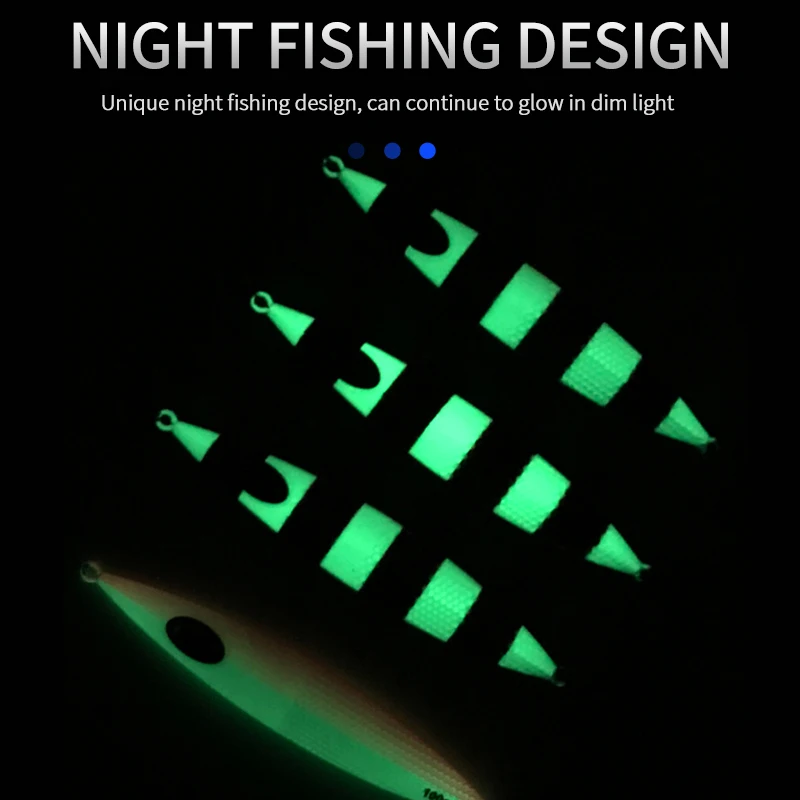 J11 Offshore Fish Light Sea Fake Tuna Luminous Fast Fall Metal Jig Lure Artificial Hard Bait Saltwater Fish Jig Lure Fish Lure