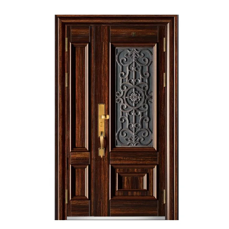 Luxury Design Metal Steel Door Single Double Exterior Front Security Steel Door