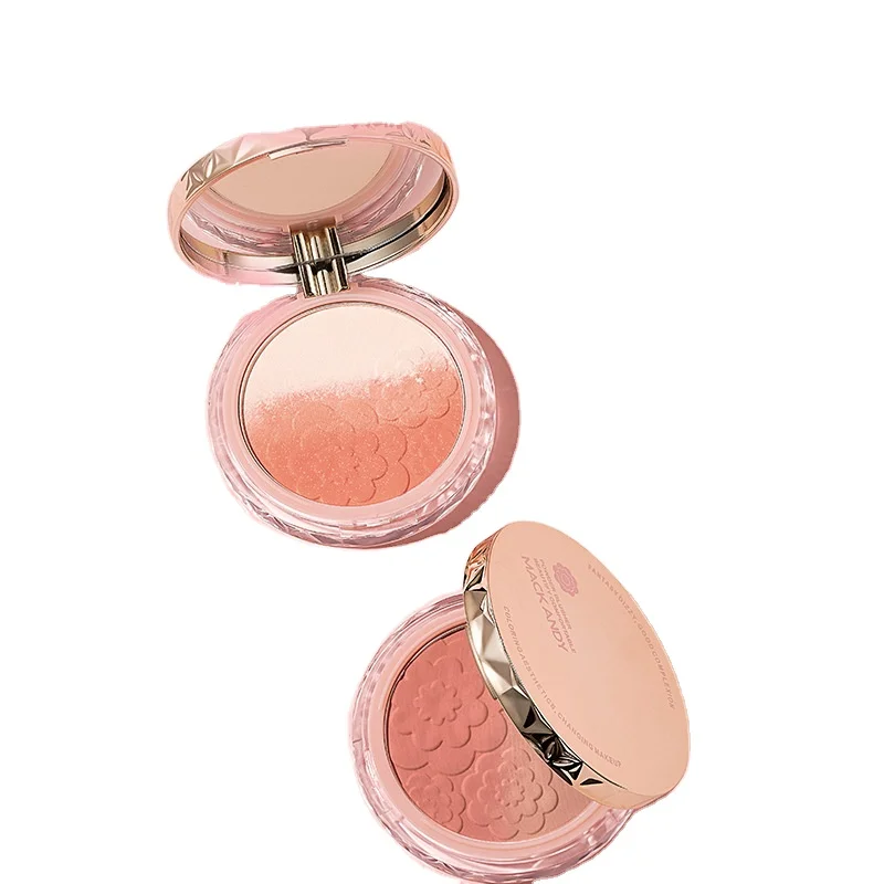 Zhenyan Girl Petals Gradient Blush Pink Powder Rouge Delicate Two-Color Face Makeup and Chic