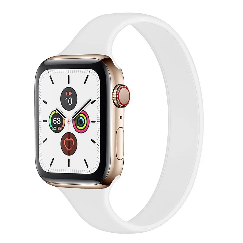 for iWatch Series 6 SE 5 4 3 2 1 Silicone Rubber Stretchable Strap Replacement Solo Loop for Apple Watch Sport Band