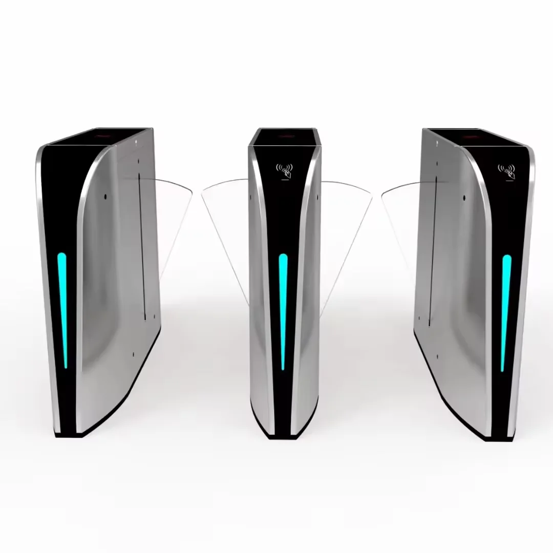 Supermarket safety access control flap barrier system stainless steel factory manufacturer cheap price passage Flap Gate