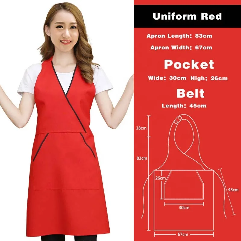 Coffee cross wide collar solid color supermarket fruit milk tea store beauty salon woman apron