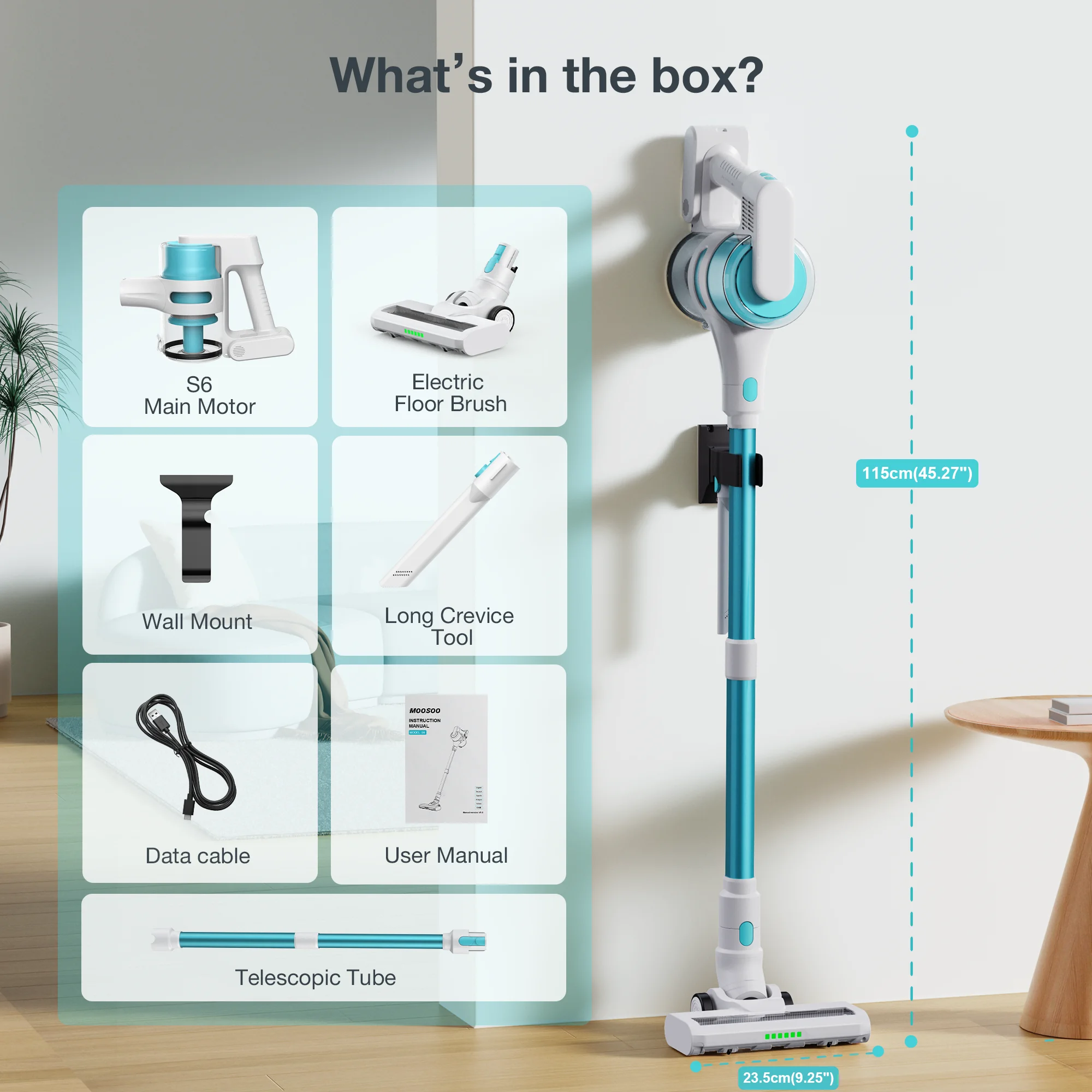 Moosoo S6Mate Vacuum Cleaner Hand Held Vacuum Cleaner Vacuum Cleaner With Water Filter For Carpet Sofa Home