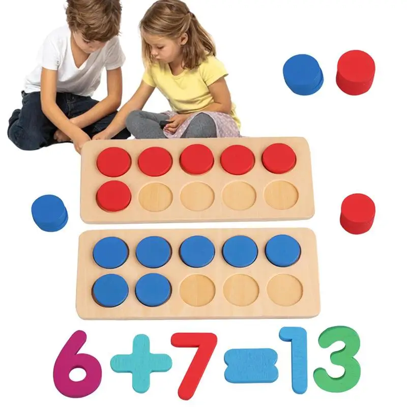 wooden addition and subtraction arithmetic ten frame set