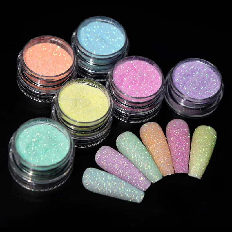 6 Colors Conjoined Bottled Cosmetic Festival Glitter Nail Sequins Powder for Nail Art Body and Crafts