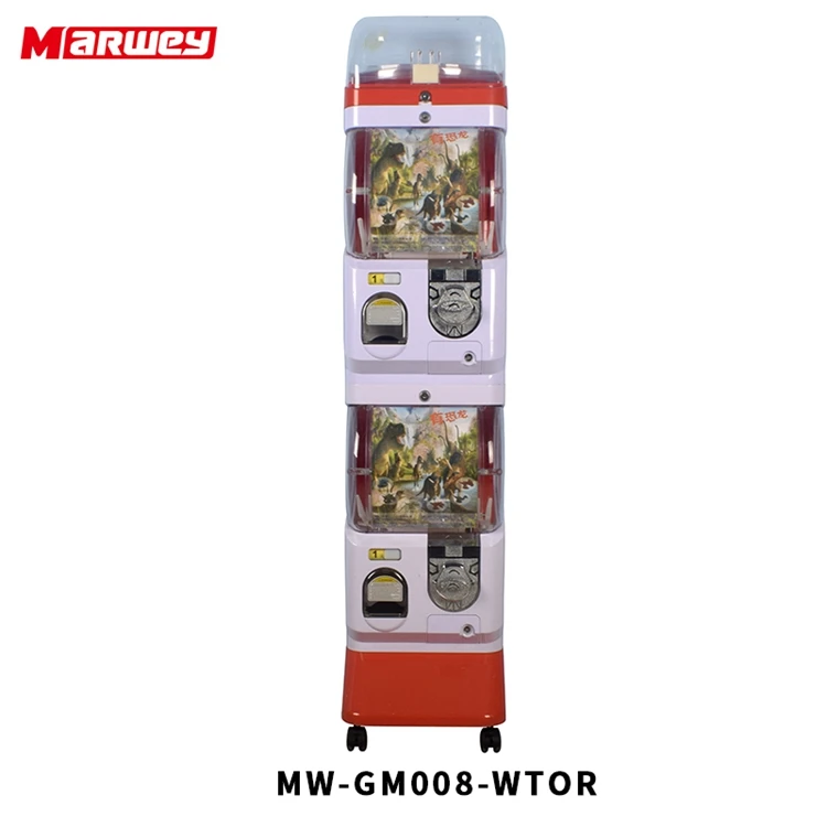 Kids Coin Operated Gashapon Vending Machines Factory Wholesale Customizable Candy Gumball Bouncing Ball Capsule Prize Machine