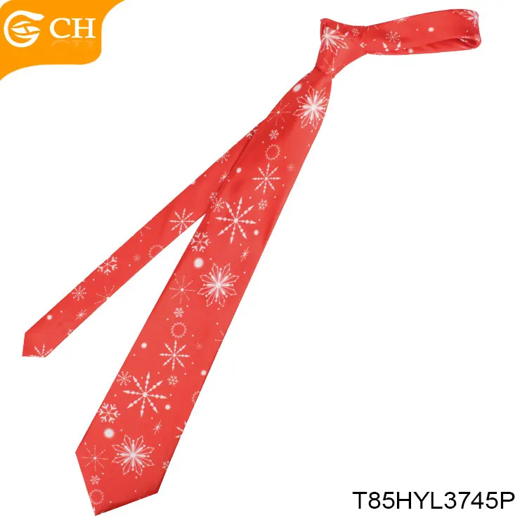 Factory Directly Snowman Microfiber Tie Fashion Festival Theme Snowflake Printed Neckties Custom Santa-Claus&Deer Christmas Ties