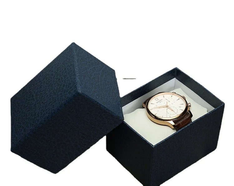 Custom Luxury High Quality black Cardboard Paper Gift leather watch case packaging watch box with logo