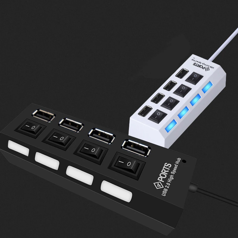 Cheap Price Power Switch Buttonfor Charging Desktop  Multiport Adapter  Laptop Extension 20 4-port Usb2.0 Hub