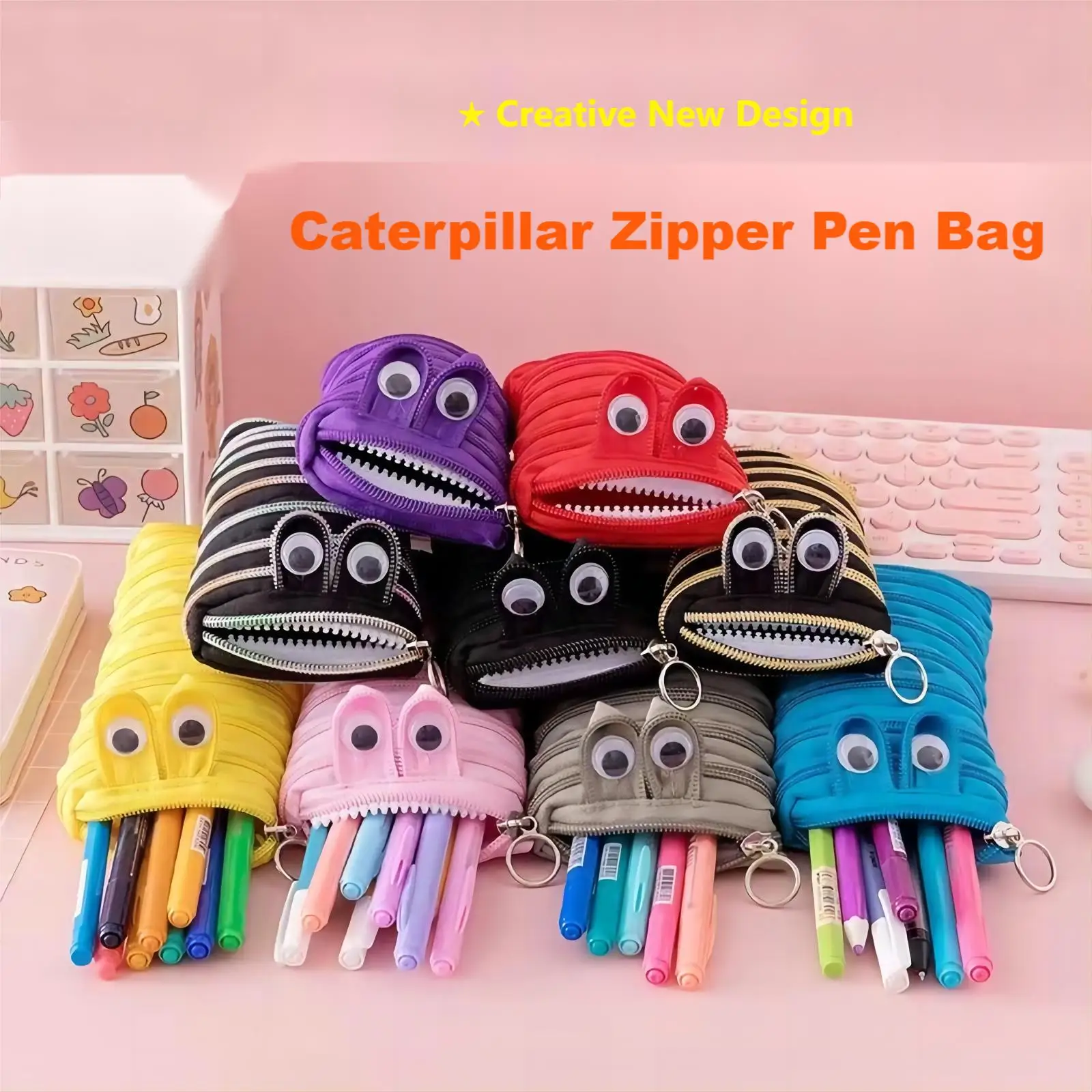 Personalized creativity one Zipper Pencil Pen Case Office Large Storage High Capacity Bag Pouch Holder Box Organizer