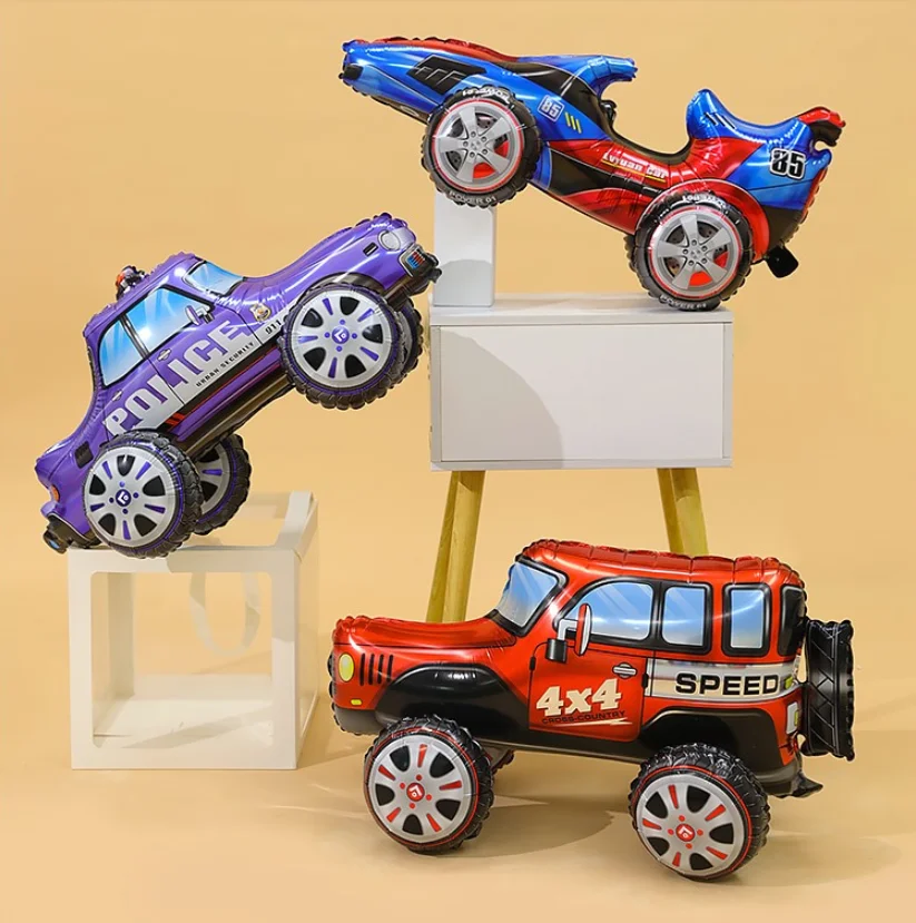 Оптовая продажа с фабрики, новинка 2022, 3D гоночный автомобиль, 22 дюйма, мультяшный автомобиль, игрушечный воздушный шар из фольги для мальчика, украшение для дня рождения