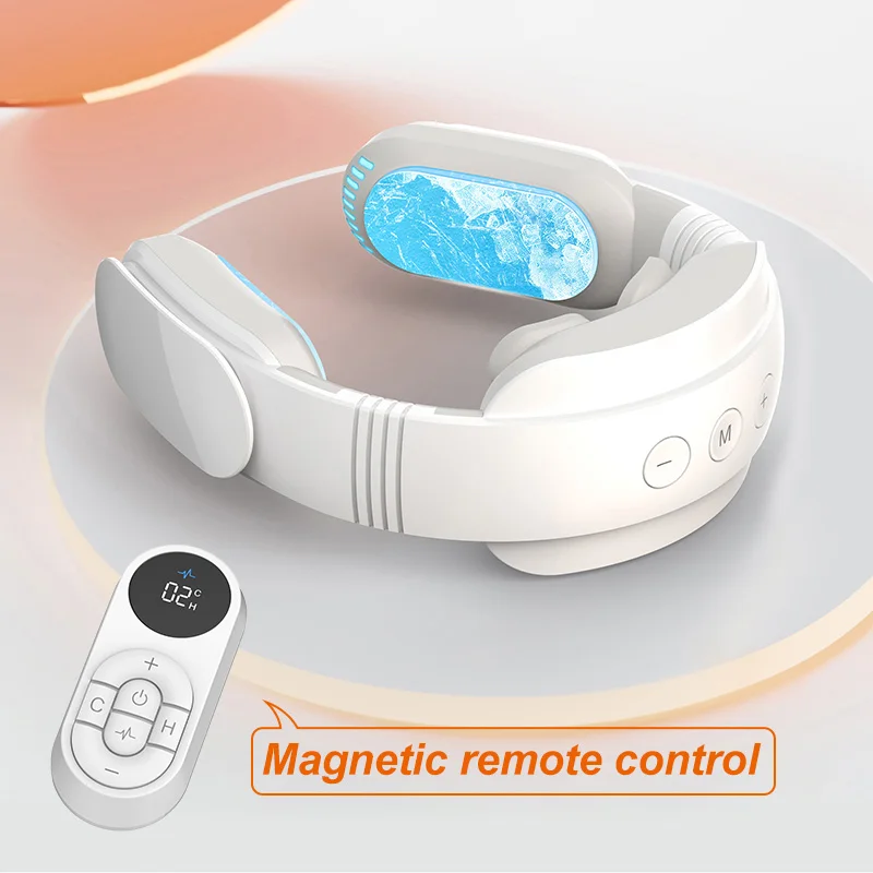 Portable Neck Fan Cooler and Heater with Massage Function Adjustable Neck Massager Semi Conductor Cold hot Compress