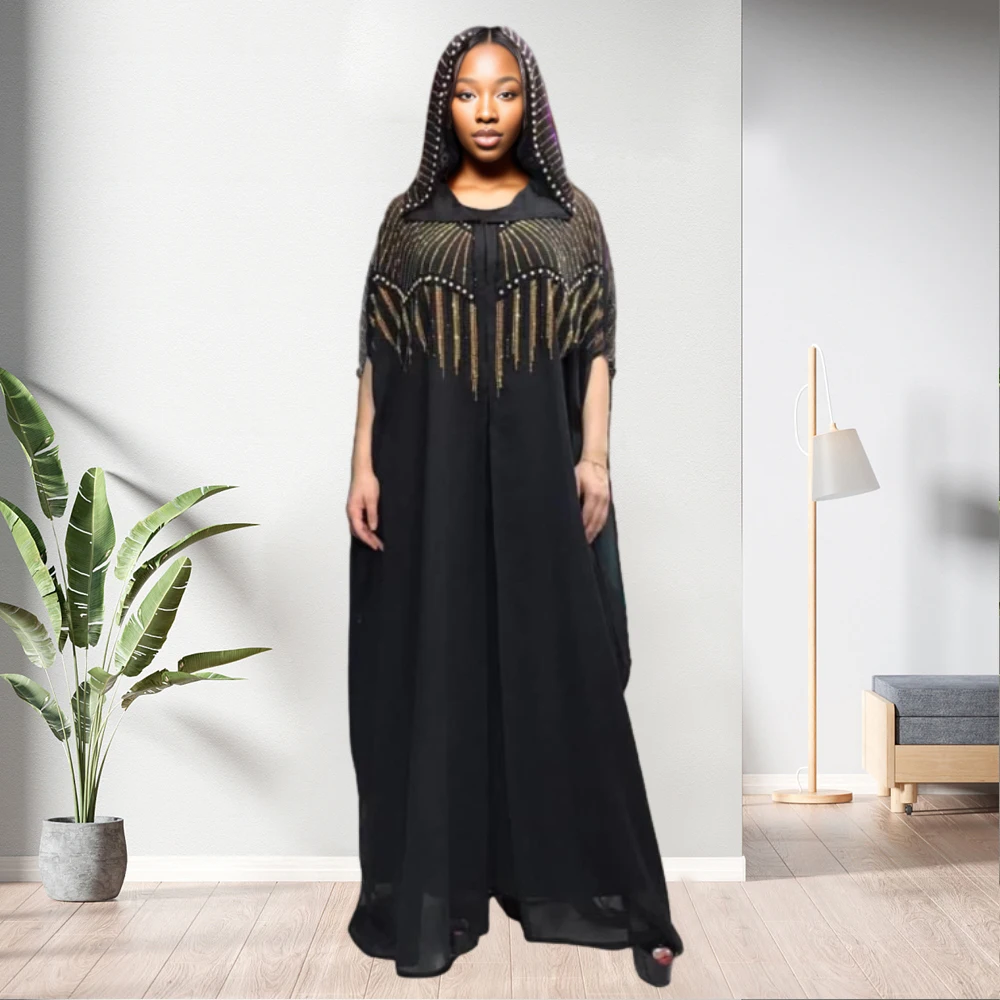 91031-MX34 two-piece beaded chiffon kaftans maxi ladies dress sehe fashion