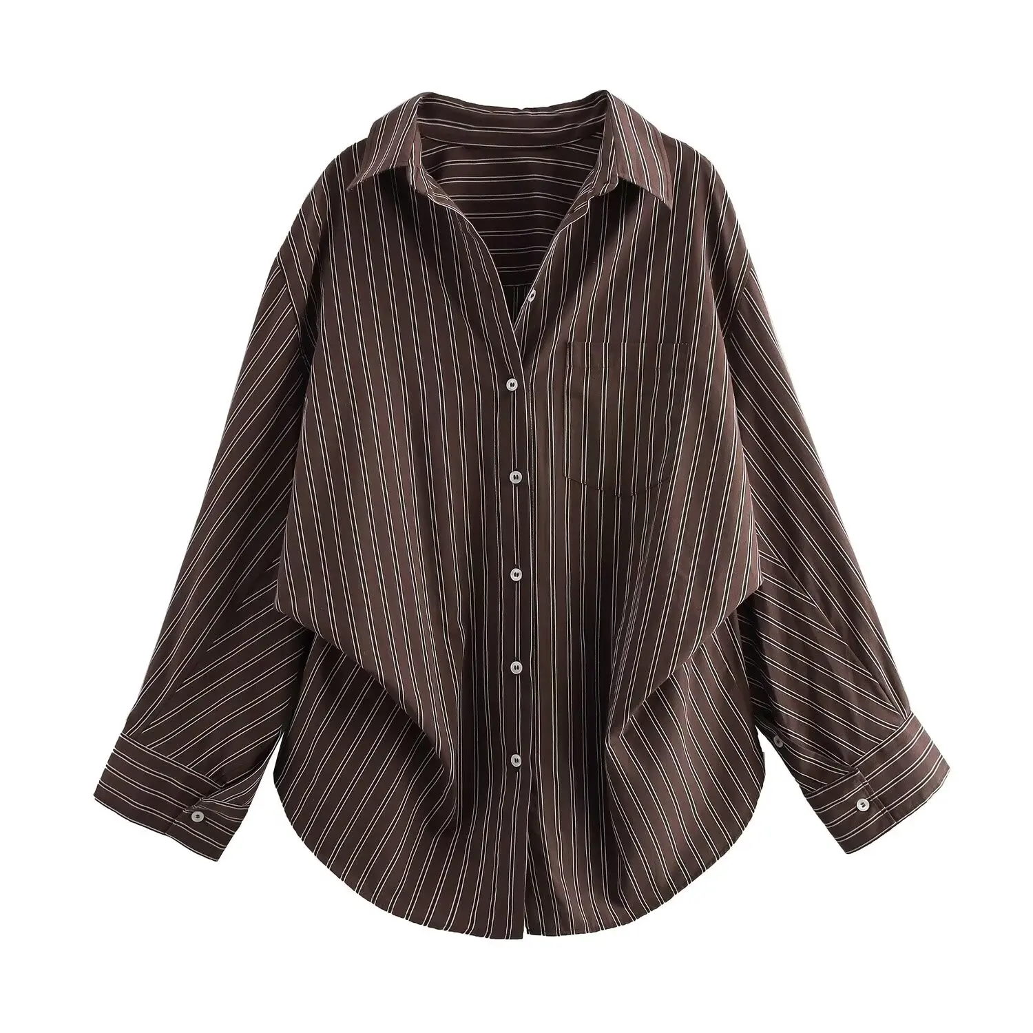 PB&ZA Women 2024 autumn New Fashion Batwing sleeve Blouses Vintage Long Sleeve Female Blusas Chic Tops