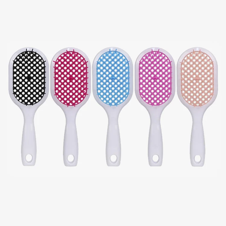 Hot-selling Hollow Detangling Massage Scalp Custom Vented Hair Brush Thick Hair Brush Comb ABS Shower Vet Use Vent Curly