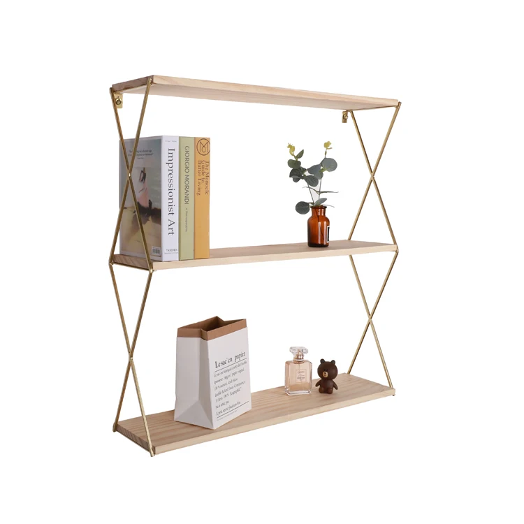 Good Selling of Mount Decoration Furniture Floating 3 Layers Wood Wall Shelf