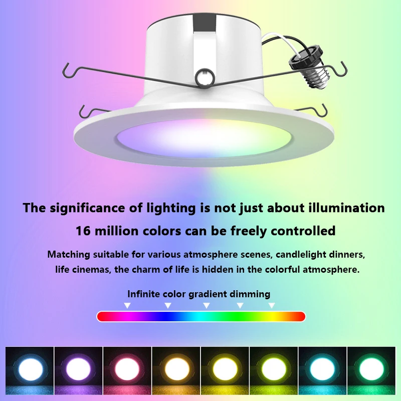 Recessed Commercial household Ceiling Rgb Led Down Lights Smart Led Downlights recessed lighting