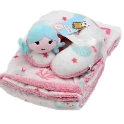 Unisex 200TC Super Soft 3D Animal Bedding Set 200TC Neck Pillow Plush Blanket Summer Knitted Floral Character Baby Bedding