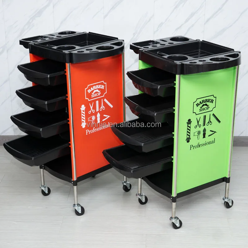 Vinnie Customized Barber Salon Trolley Beauty Spa Salon Equipment Shell Hardware Ironware Metal Trolley Carts