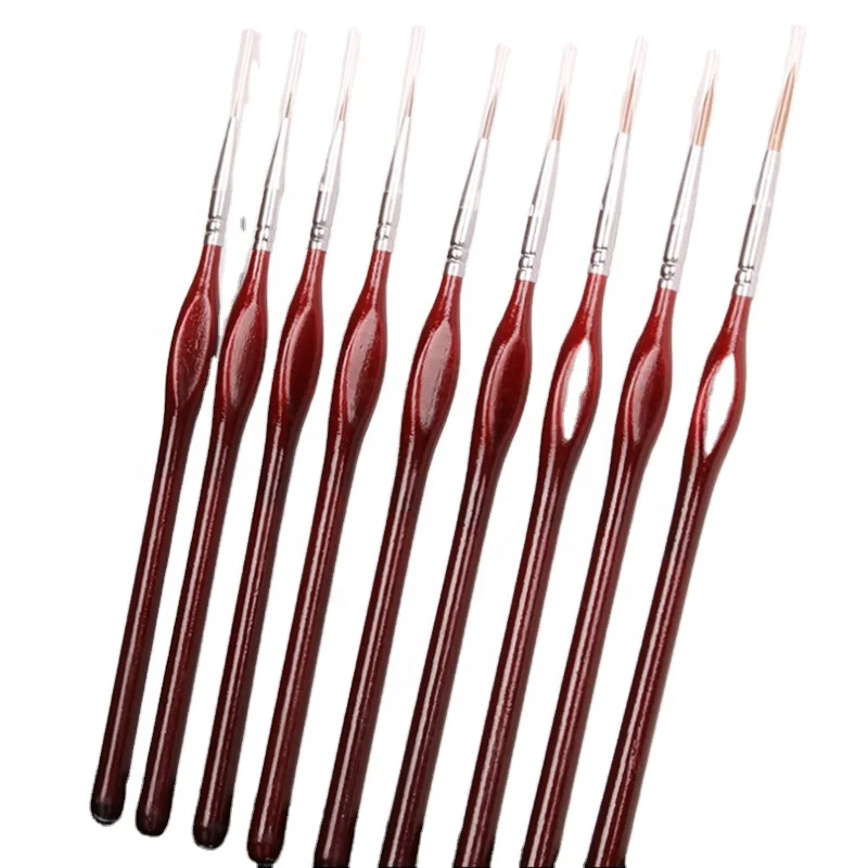 Art Supplies Detail Liner Paint Brush Set,6/9pcs Triangle Wooden Handle Drawing Brushes