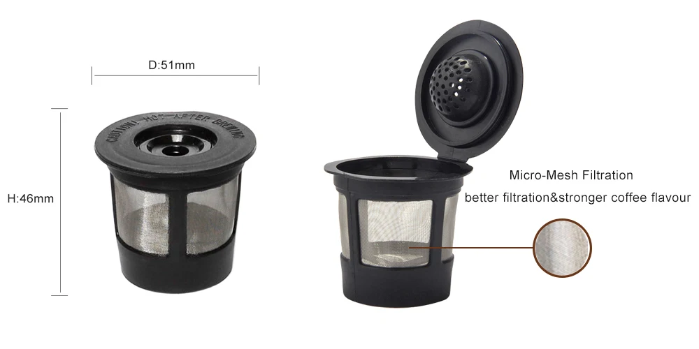 4 Pcs Reusable K Cups for Coffee Machine Universal Refillable Stainless Steel Mesh Coffee Filter Coffee Tools