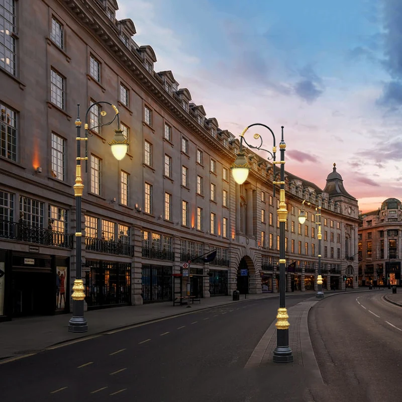   Customized Vintage Outdoor Post Lamp  Garden Light  Cast Aluminum Pole 3m 5m 8m Street Light