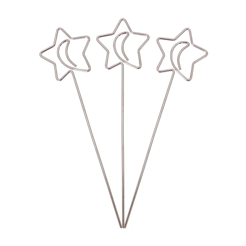 YS1236 Cheap Price Heart Star Flower Shaped Colorful Metal Wire DIY Table Card Memo Clip