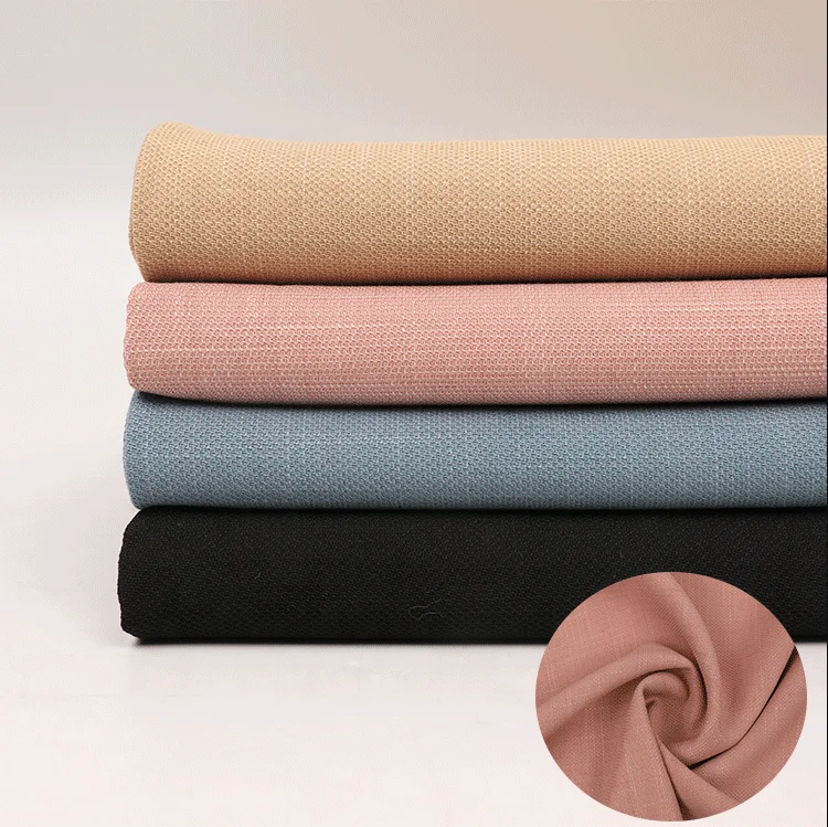 50% polyester 46% viscose 4% spandex imitative hemp TR bamboo joint texture woven Summer elastic fabric for suits,uniform,shirts