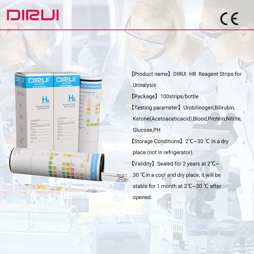 Easy To Operate 8 Pameters Urine Test Strips Urinalysis Medical Urine Test Strips Rapid Test Kits