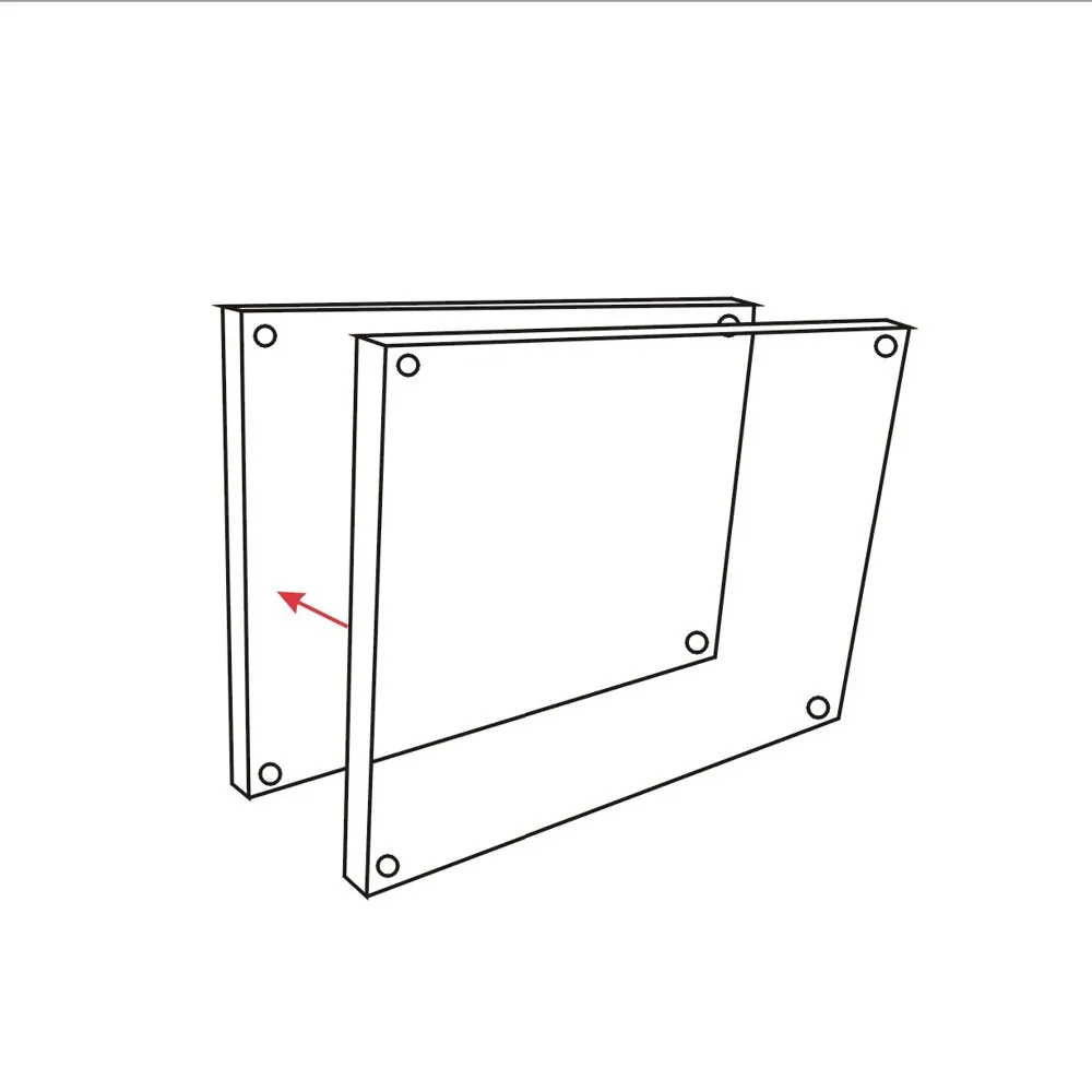 Free standing Double Sided Display Clear Magnet Acrylic Photo Frames