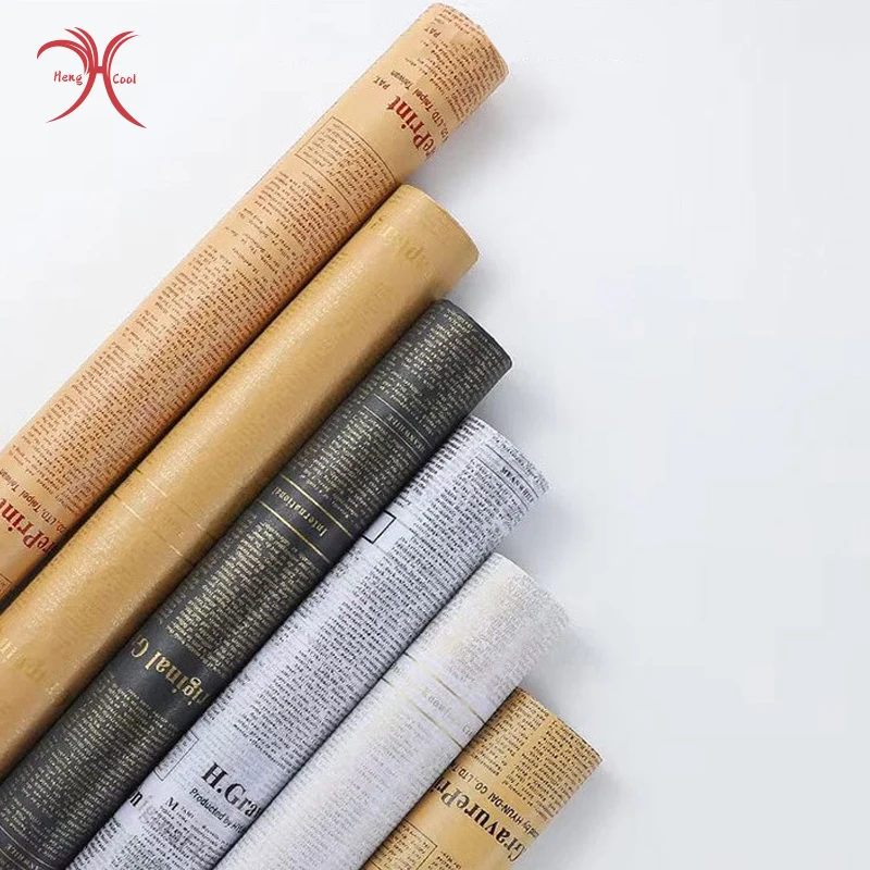English Newspaper Waxy Sydney Paper Flower Bouquet Floral Wrapping Paper DIY Gift Flower Wrapping Paper for Flower Bouquet