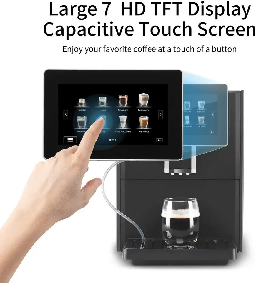 Super-Recommended IOT Onetouch Full Automatic Bean To Cup Intelligent Commercial Electric Espresso Smart Coffee Makers
