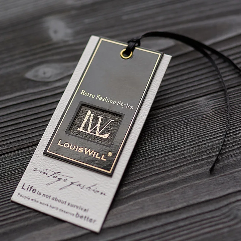 Cheap wholesale custom design paper card swing garment hang customs clothing tags