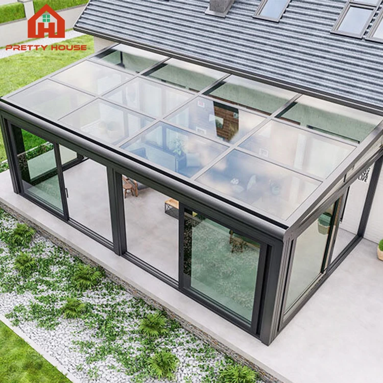 Gable roof design garden supplies aluminium profile winter sunroom