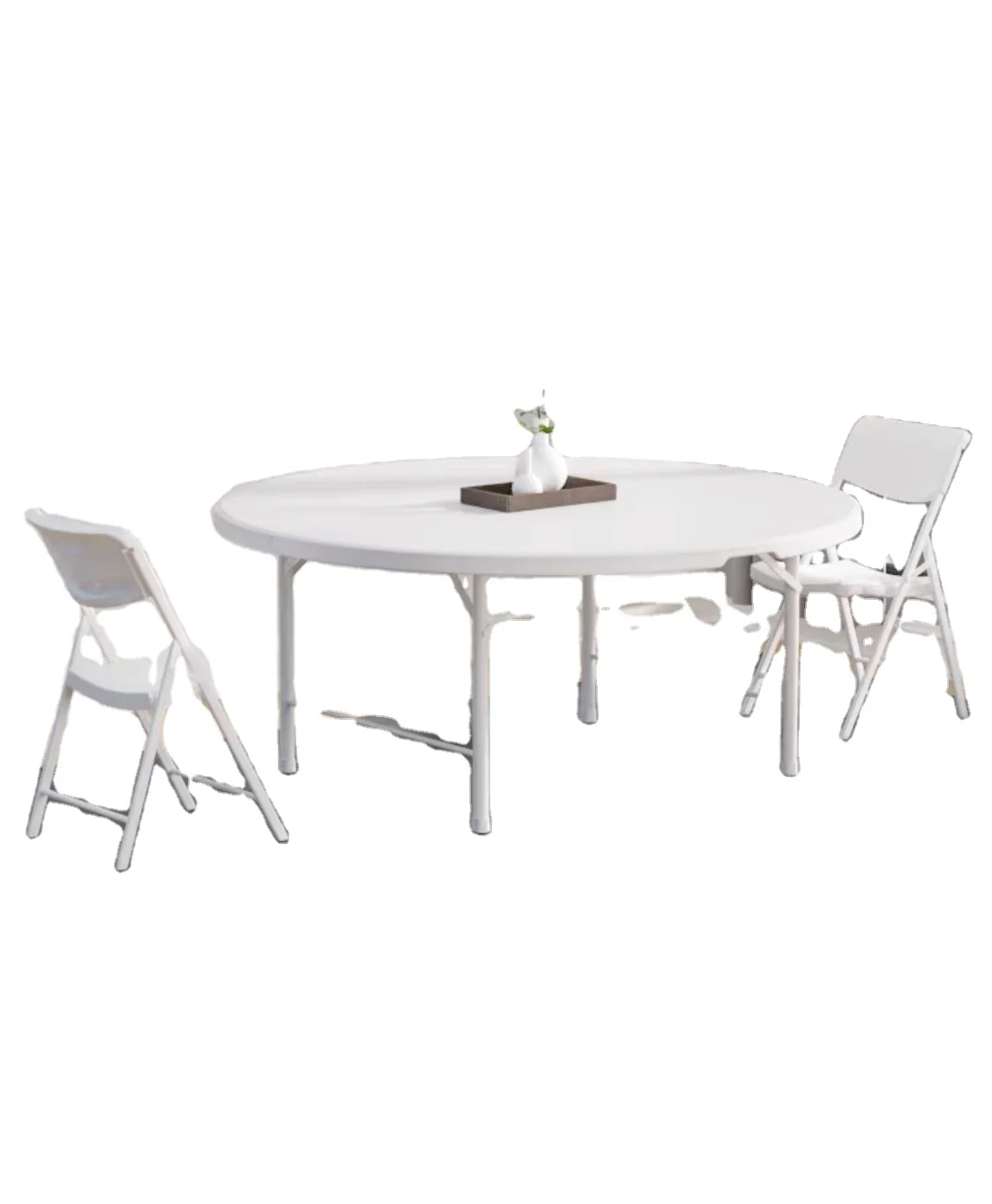 5ft Outdoor Furniture Folding Table Picnic Rectangle Plastic Tables Portable Plastic round Folding Tables