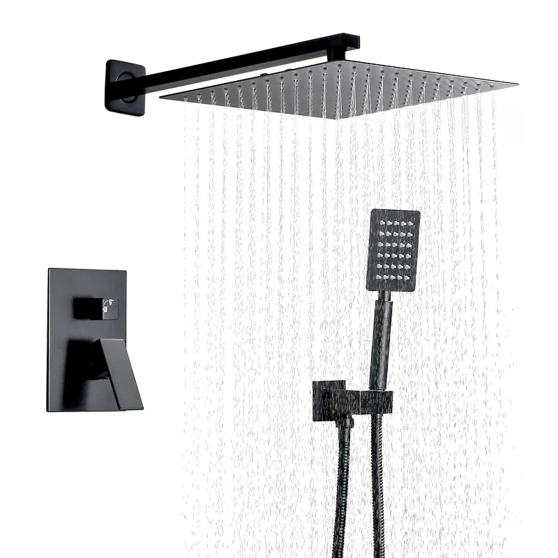 high quality black color bathroom shower faucet set