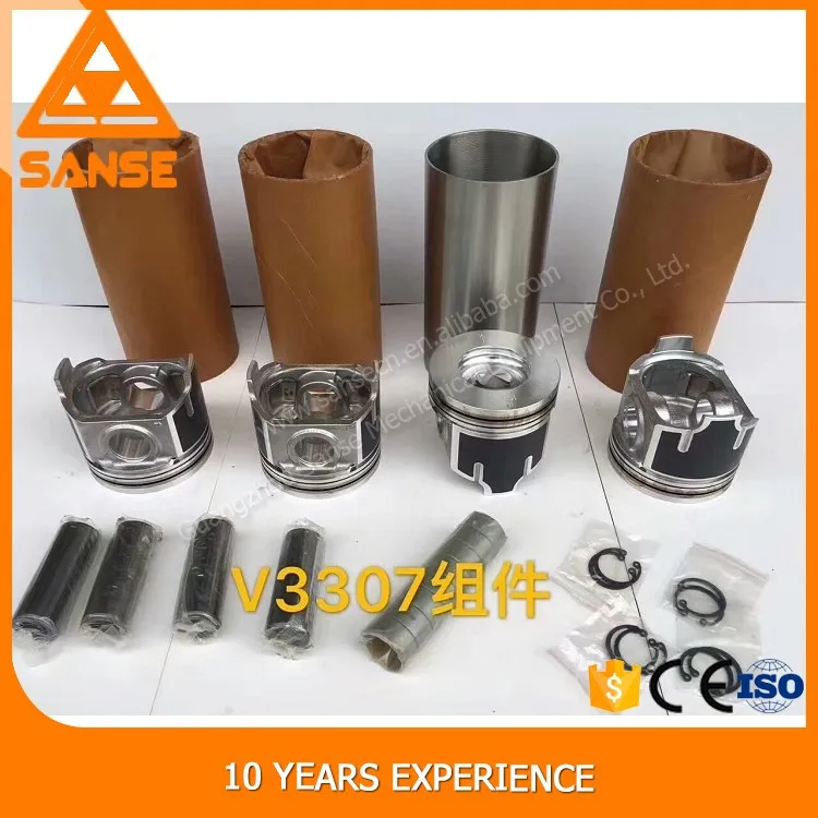 Excellent quality  V3307 Diesel engine Liner kit , rings piston suit for kubota excavator construction machinery parts