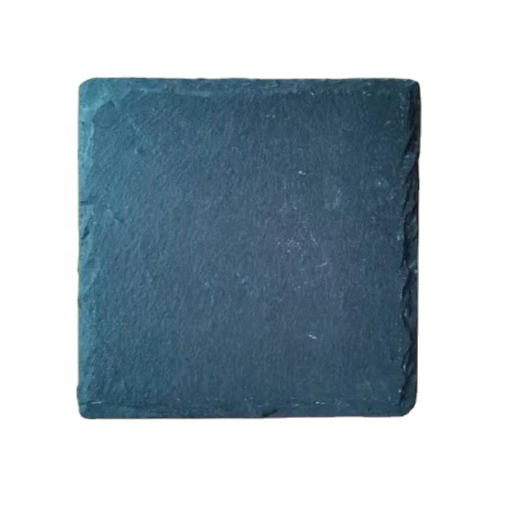 Natural black Slate plate black craft culture square slate coaster