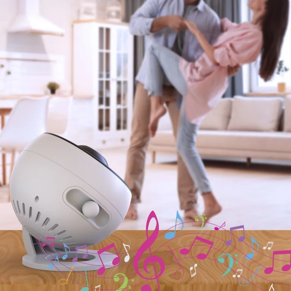 Multi-color Rotatable Room Ceiling Galaxy Star Projector LED Night Light Projection Lamp with White Noise, BT Speaker