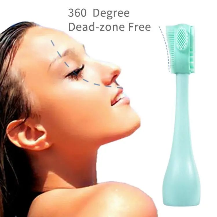 Multi-functional Silicone Skin Face Deep Wash Cleanser Massager Facial Cleansing Brush Alar Groove Face Spin Brush for Daily-Use